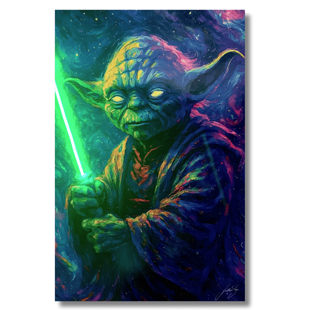 Mystic Yoda - The Force is Bright| Led Wall Art