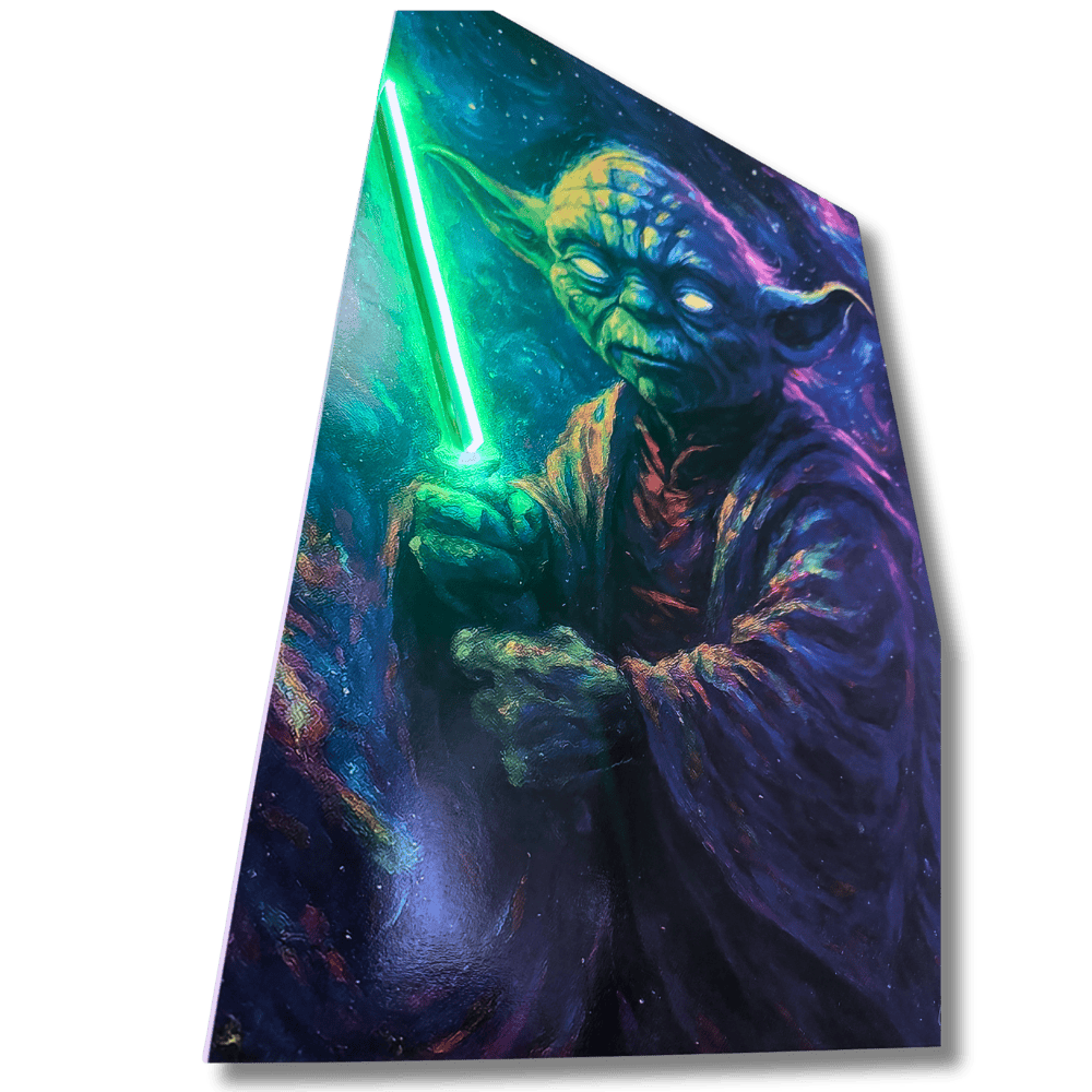 Mystic Yoda - The Force is Bright| Led Wall Art