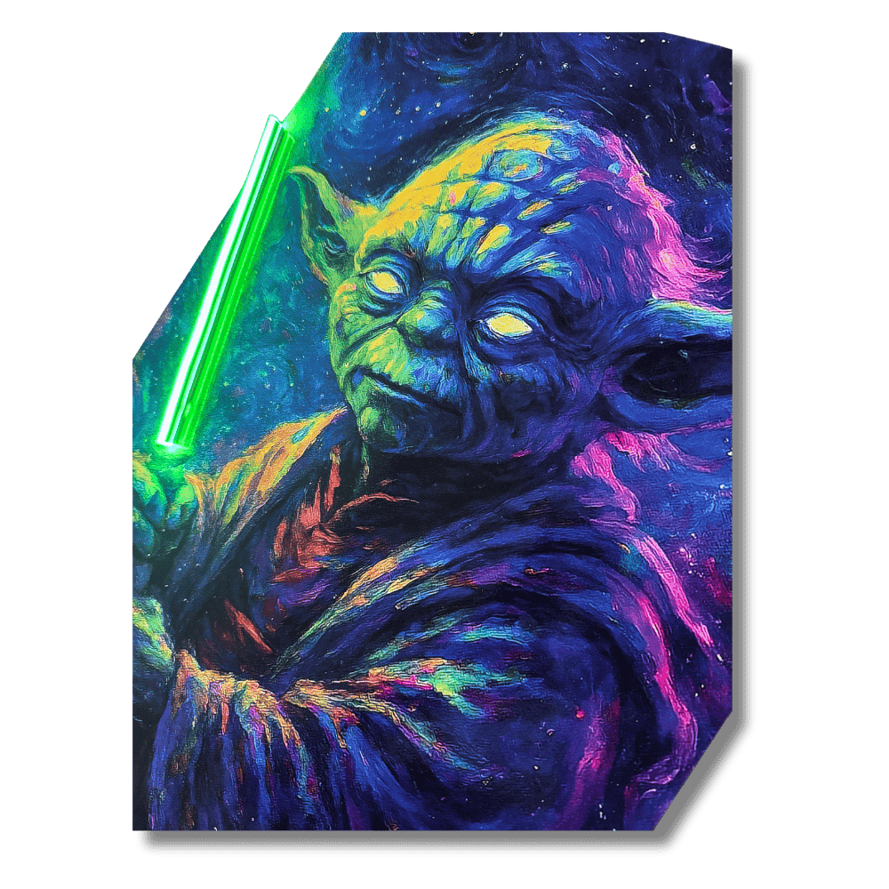 Mystic Yoda - The Force is Bright| Led Wall Art