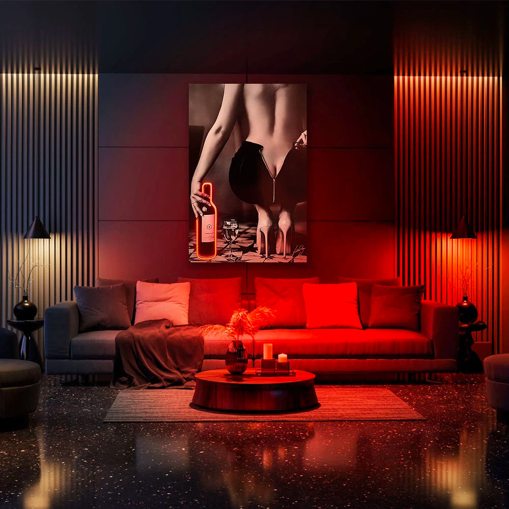 Seduction & Wine | Led Wall Art