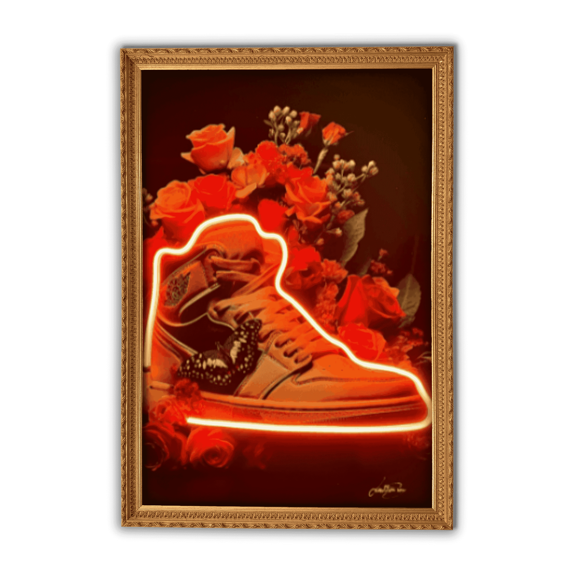 Basketball Shoes Butterfly | Led Wall Art