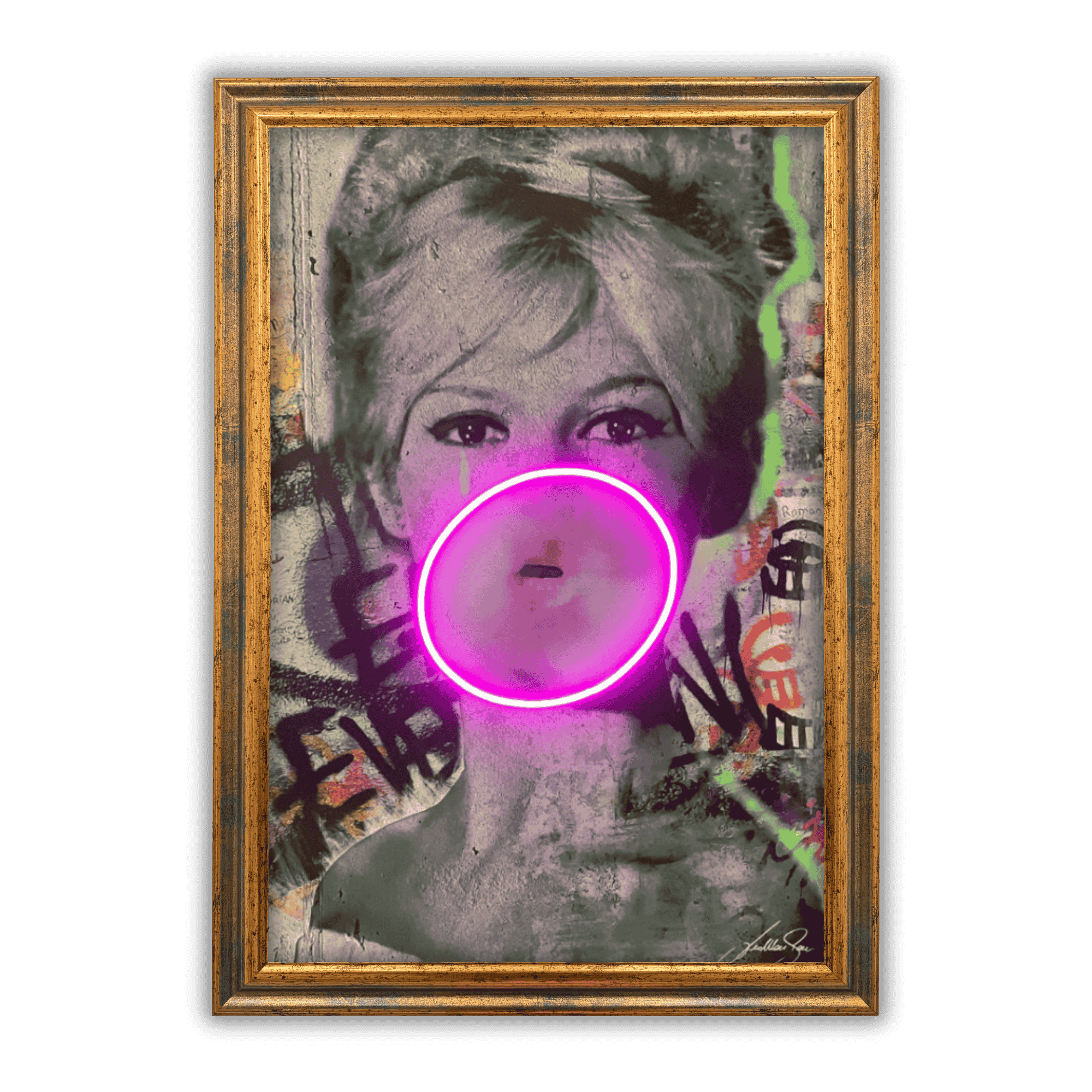 Brigitte Bardot Bubble V.2 | Led Wall Art