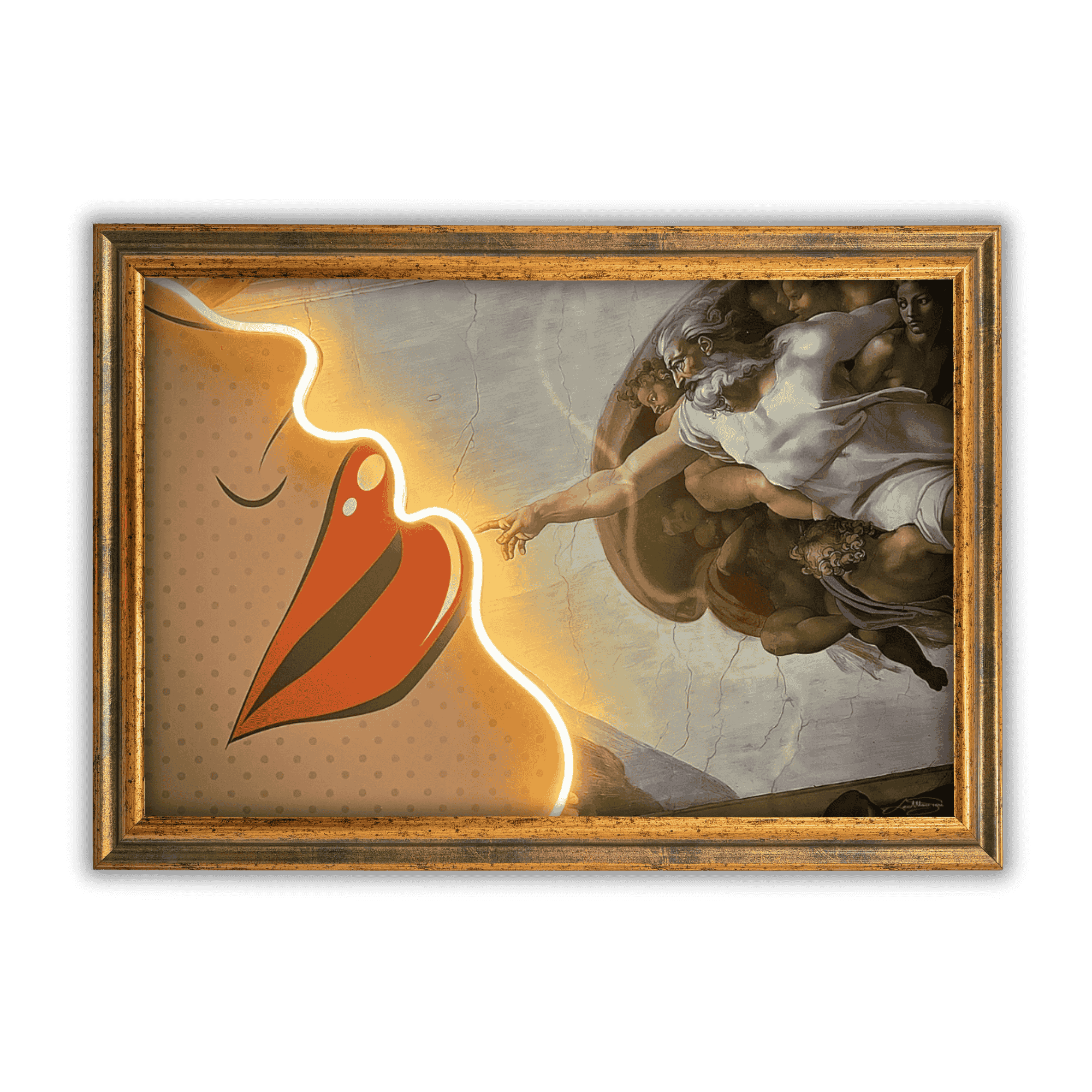 Creation of Adam Lips | Led Wall Art