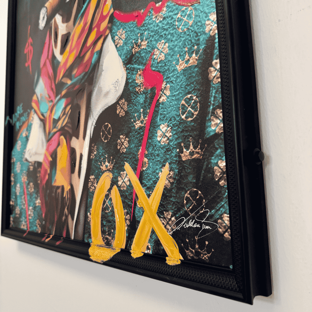 Real painted - More Money Giraffe | Led Wall Art