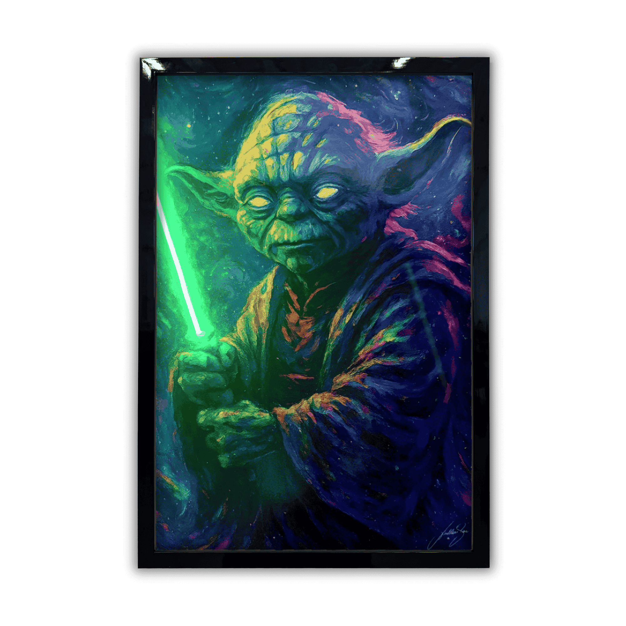 Mystic Yoda - The Force is Bright| Led Wall Art