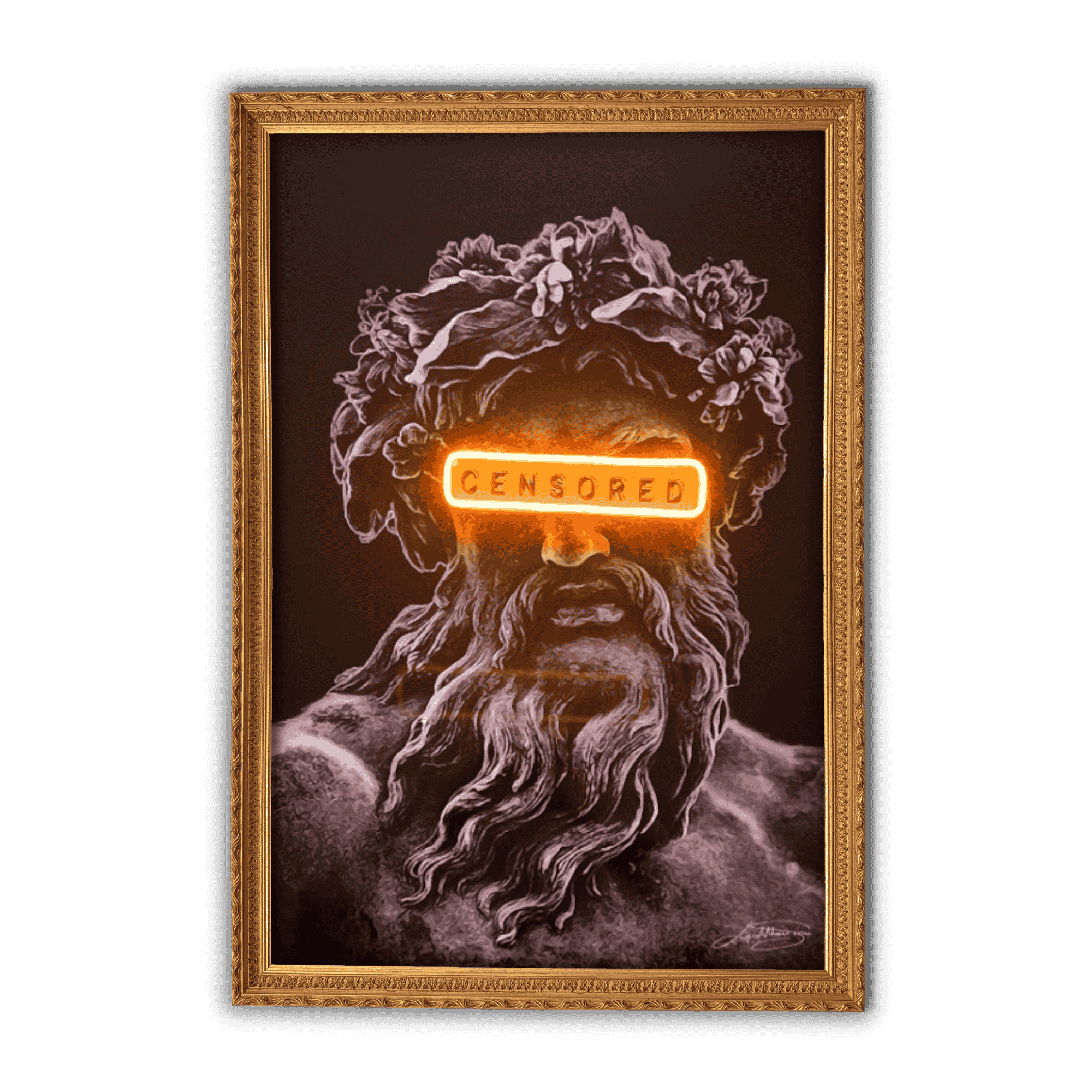 Lighted Painting | Zeus Censored LED Wall Art | LEDMansion