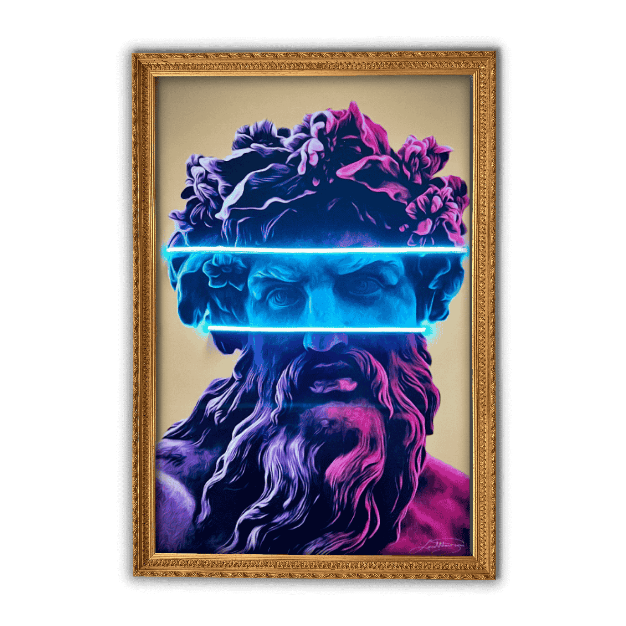 Zeus Pop Blue Band | Led Wall Art