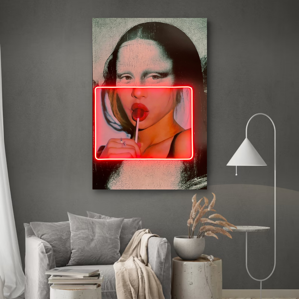 Pop Art Poster | Gioconda Mona Lisa Lollipop | LED Mansion
