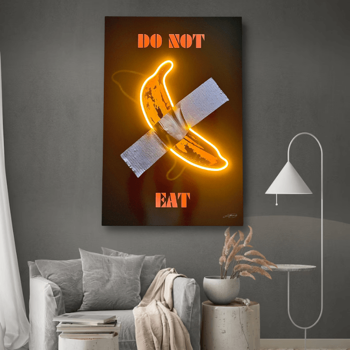 Don't Eat This Led Banana - LEDMansion, Art For Bedroom Wall | Led Banana Poster | LEDMANSION