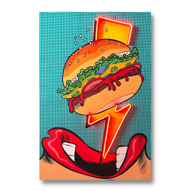 Flash Burger Pop Art Edition V1 - LEDMansion, Classic Neon Poster | Flash Burger Pop Art | LEDMANSION