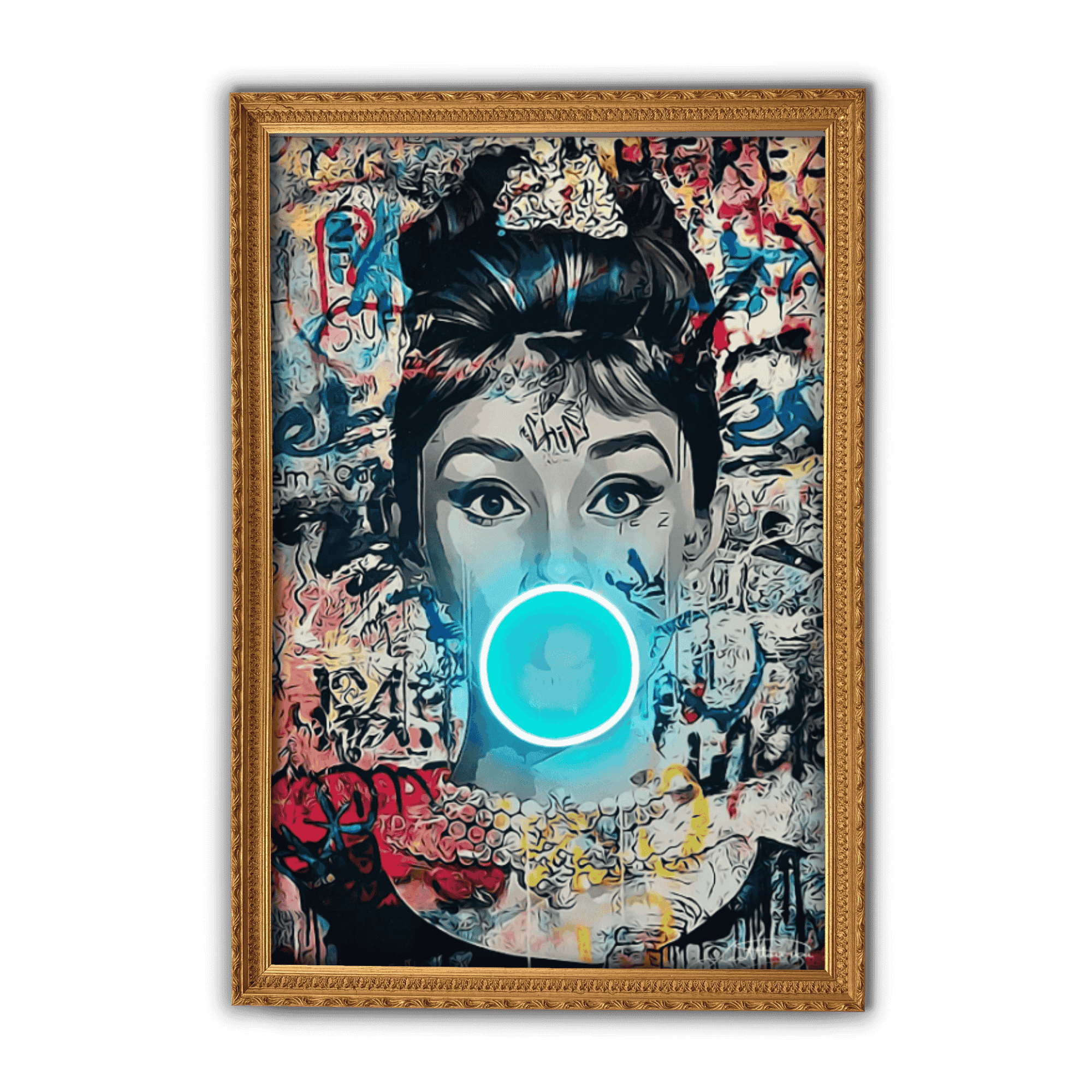 Audrey Hepburn Bubble V.1 | Led Wall Art