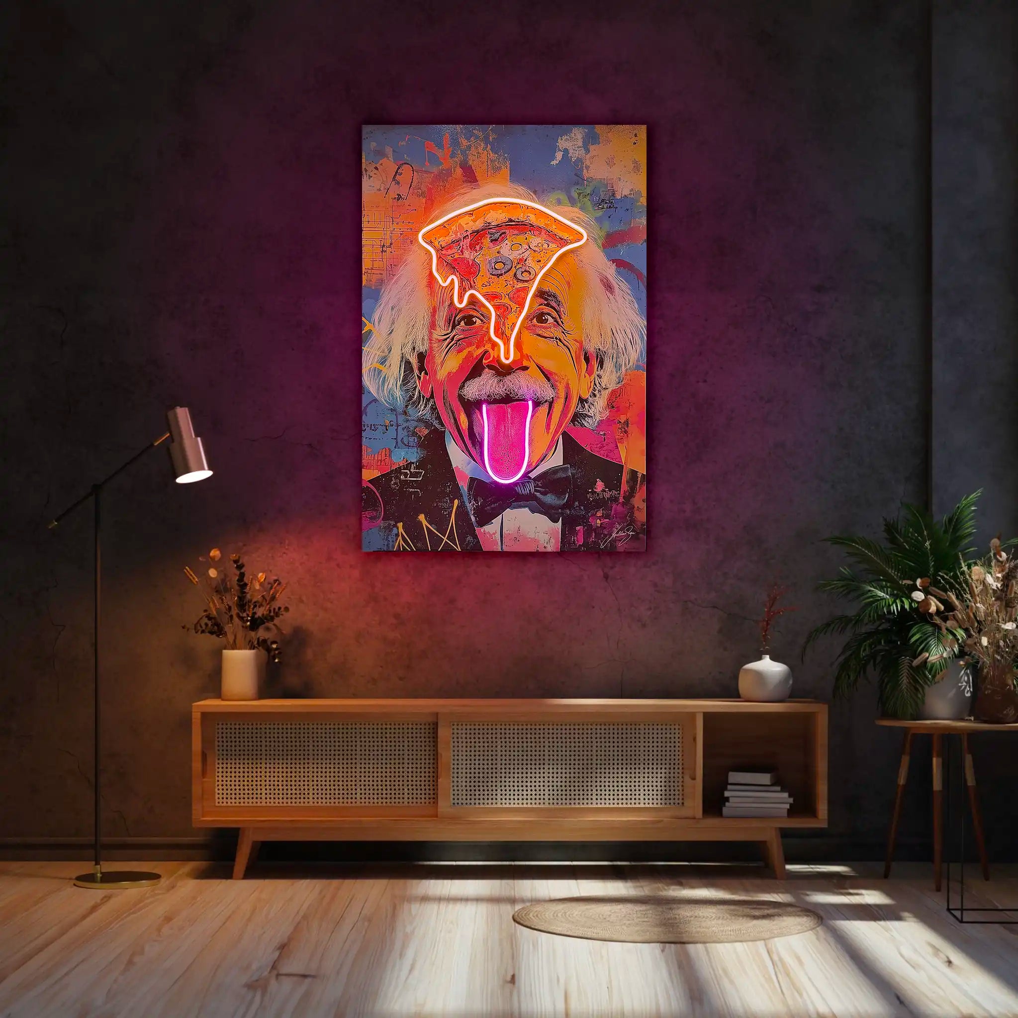 Einstein Pizza Pop | Led Wall Art