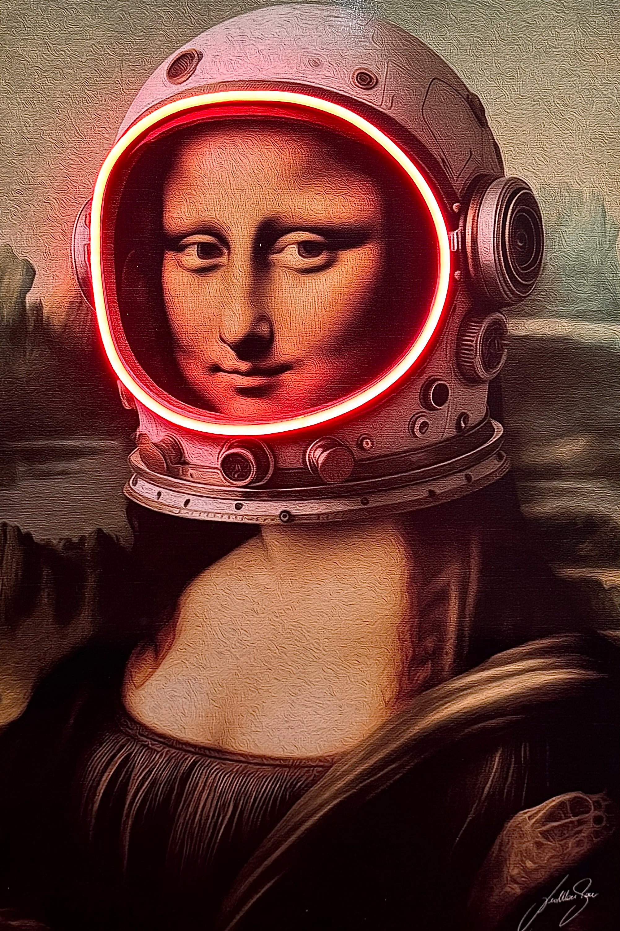 Gioconda Astronaut | Led Wall Art