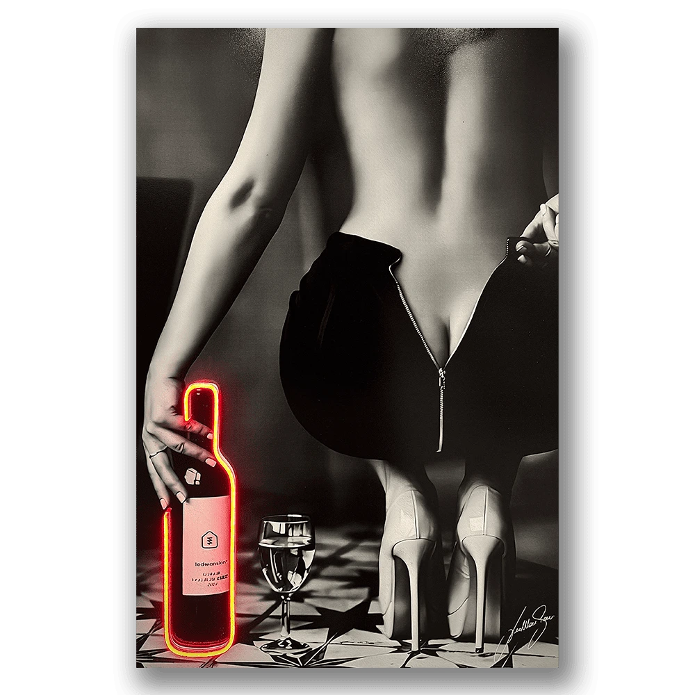 Seduction & Wine | Led Wall Art