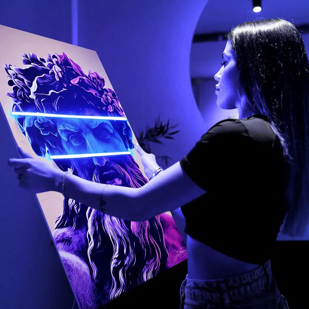 Zeus Pop Blue Band | Led Wall Art