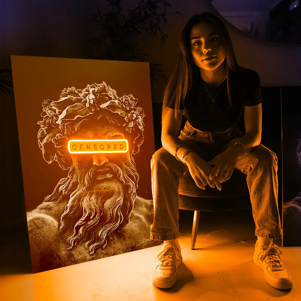 Zeus Censored | Led Wall Art