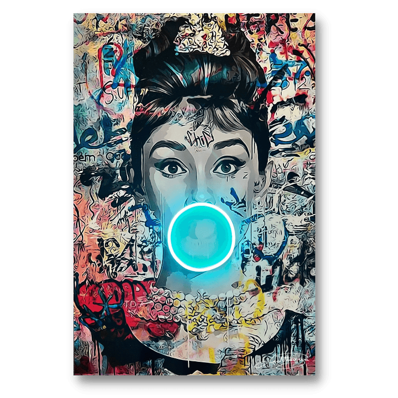 Audrey Hepburn Bubble V.1 | Led Wall Art - LEDMansion | Led Wall Art