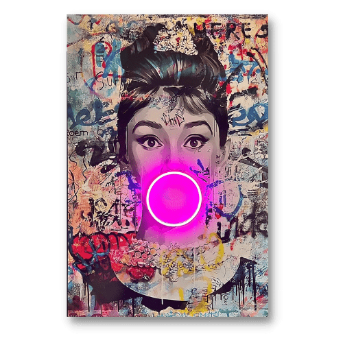 Audrey Hepburn Bubble V.1 | Led Wall Art - LEDMansion | Led Wall Art