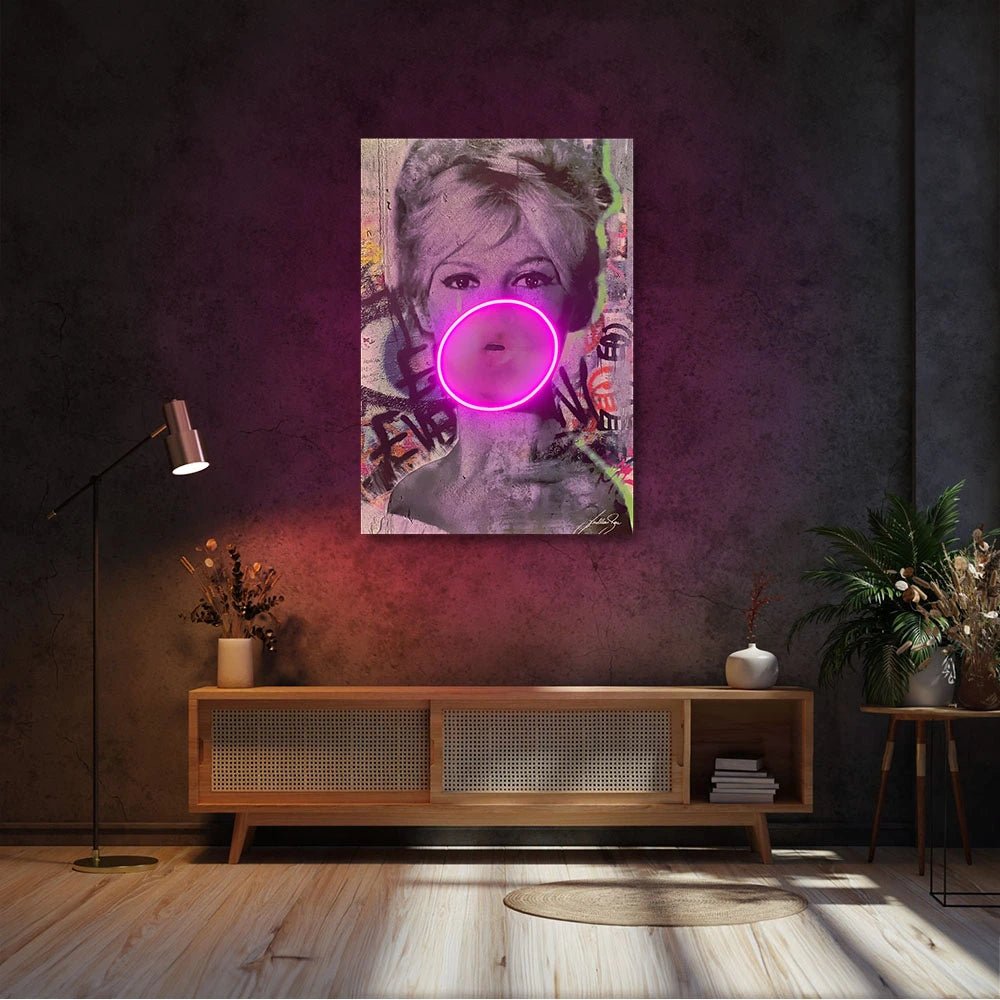 Brigitte Bardot Bubble V.2 | Led Wall Art - LEDMansion | Led Wall Art