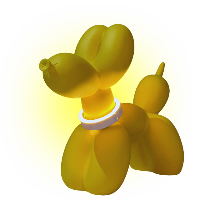 Dog Balloon Yellow | Led Home Decor Art - LEDMansion | Led Wall Art