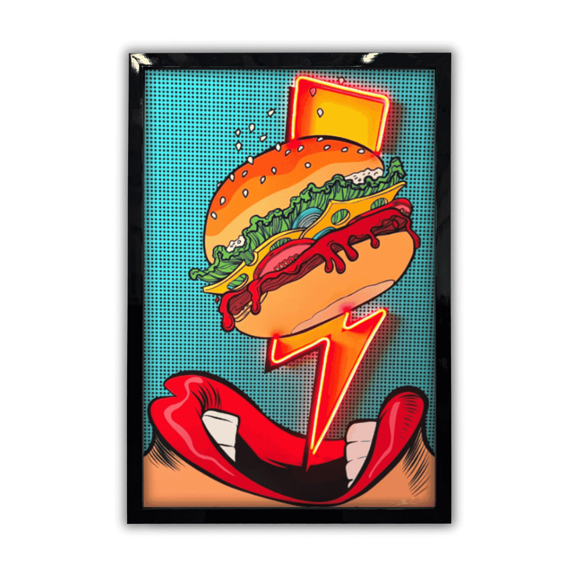 Flash Burger Pop Art | Led Wall Art