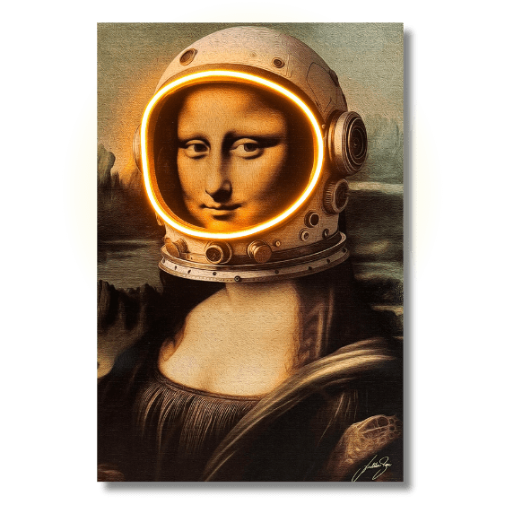 Gioconda Astronaut | Led Wall Art - LEDMansion | Led Wall Art