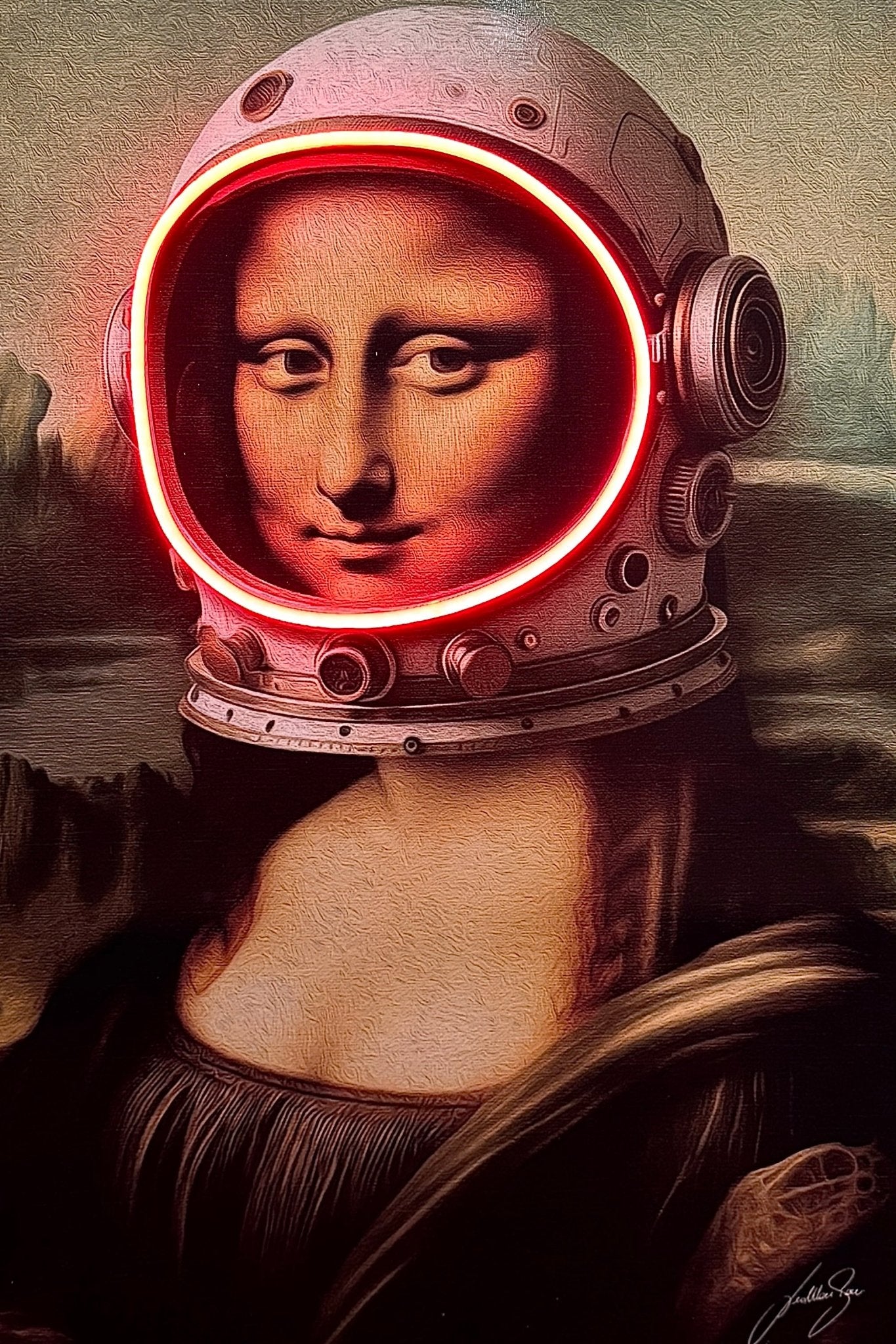 Gioconda Astronaut | Led Wall Art - LEDMansion | Led Wall Art