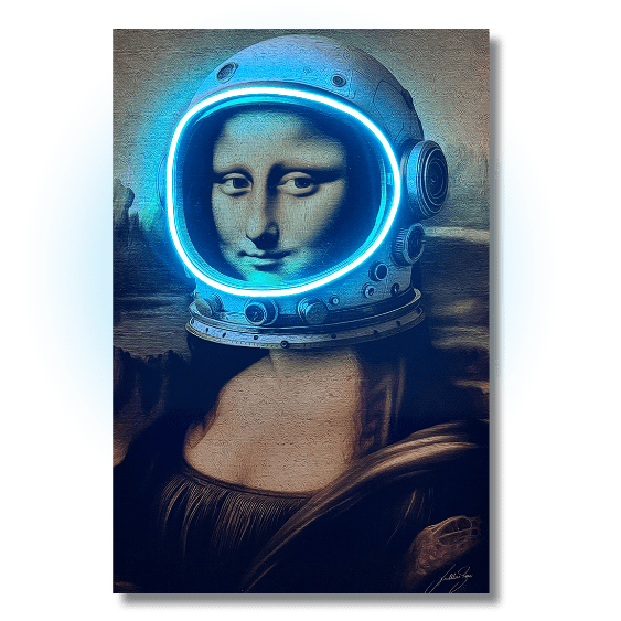 Gioconda Astronaut | Led Wall Art - LEDMansion | Led Wall Art