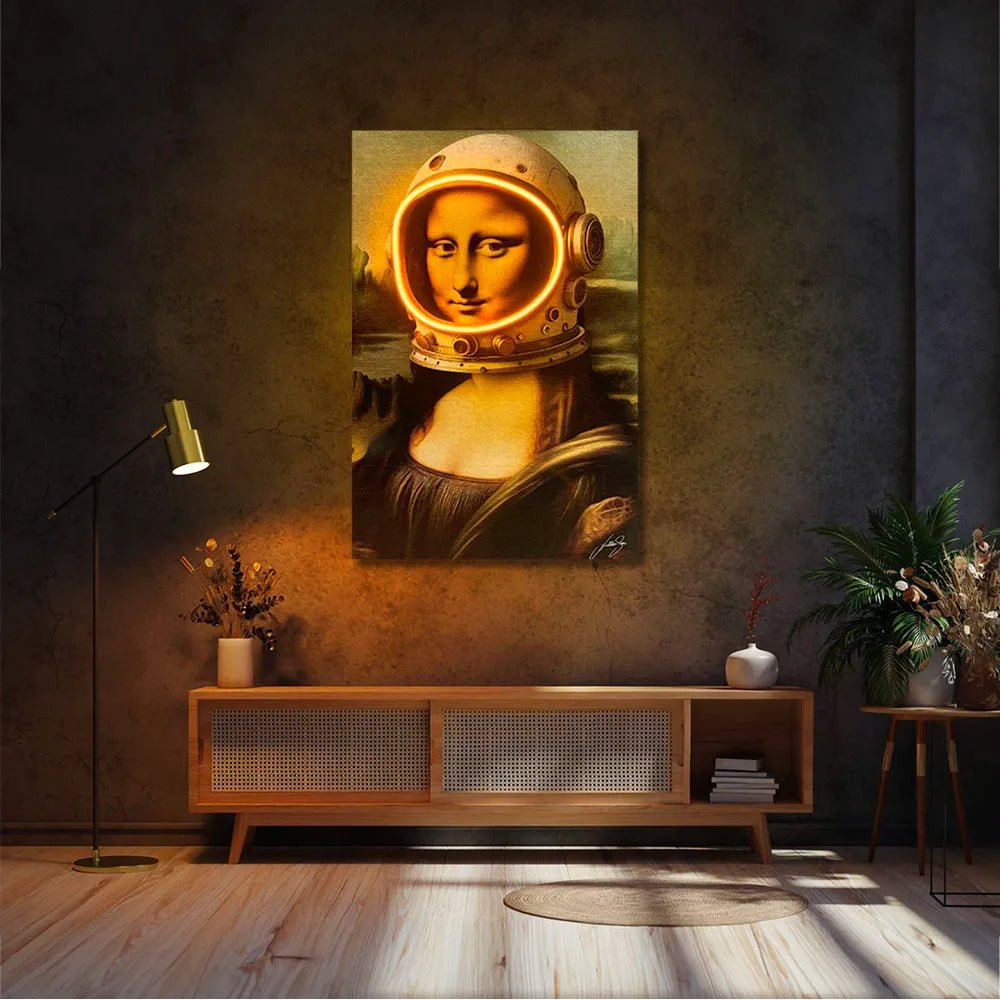 Gioconda Astronaut | Led Wall Art - LEDMansion | Led Wall Art