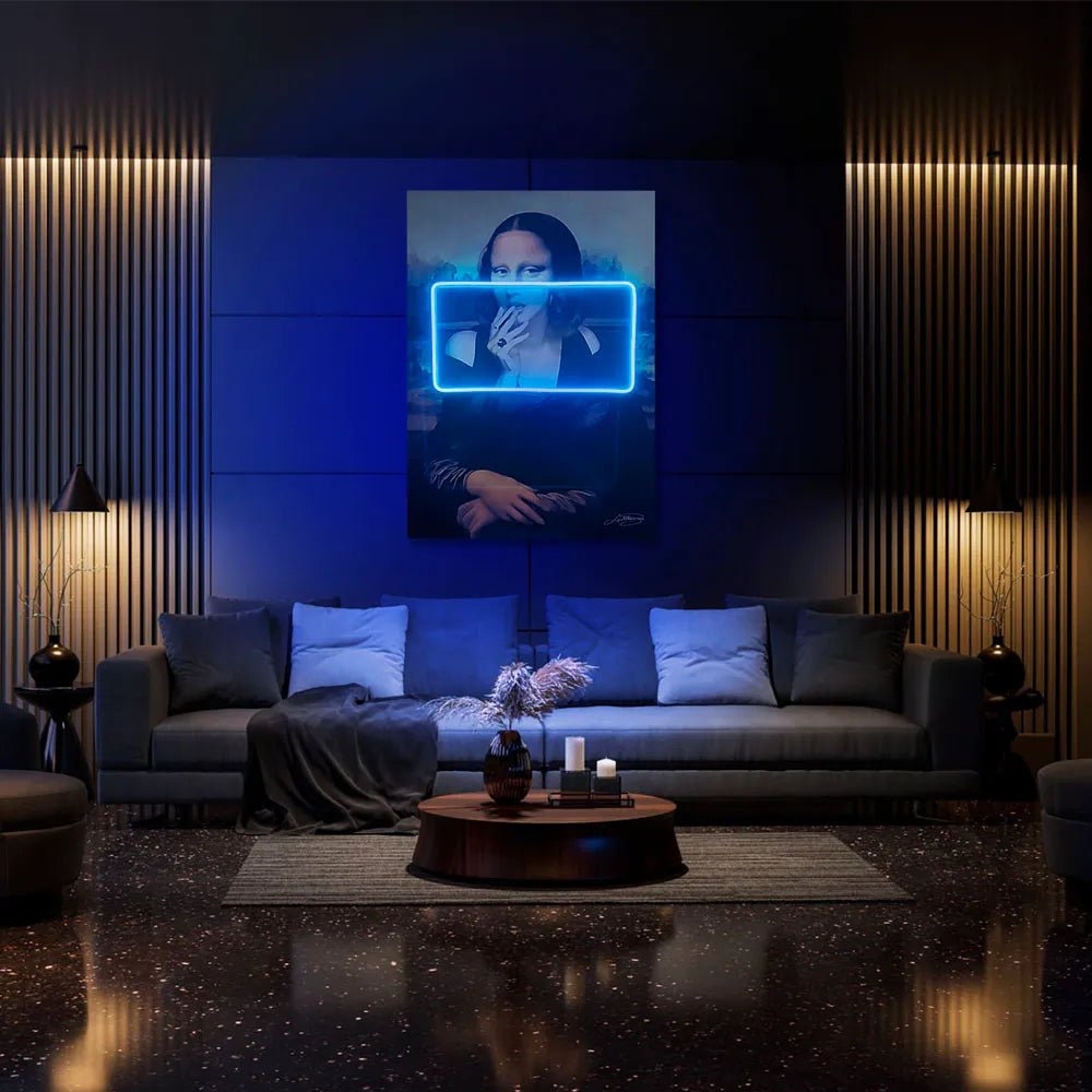 Gioconda Smoking | Led Wall Art - LEDMansion | Led Wall Art