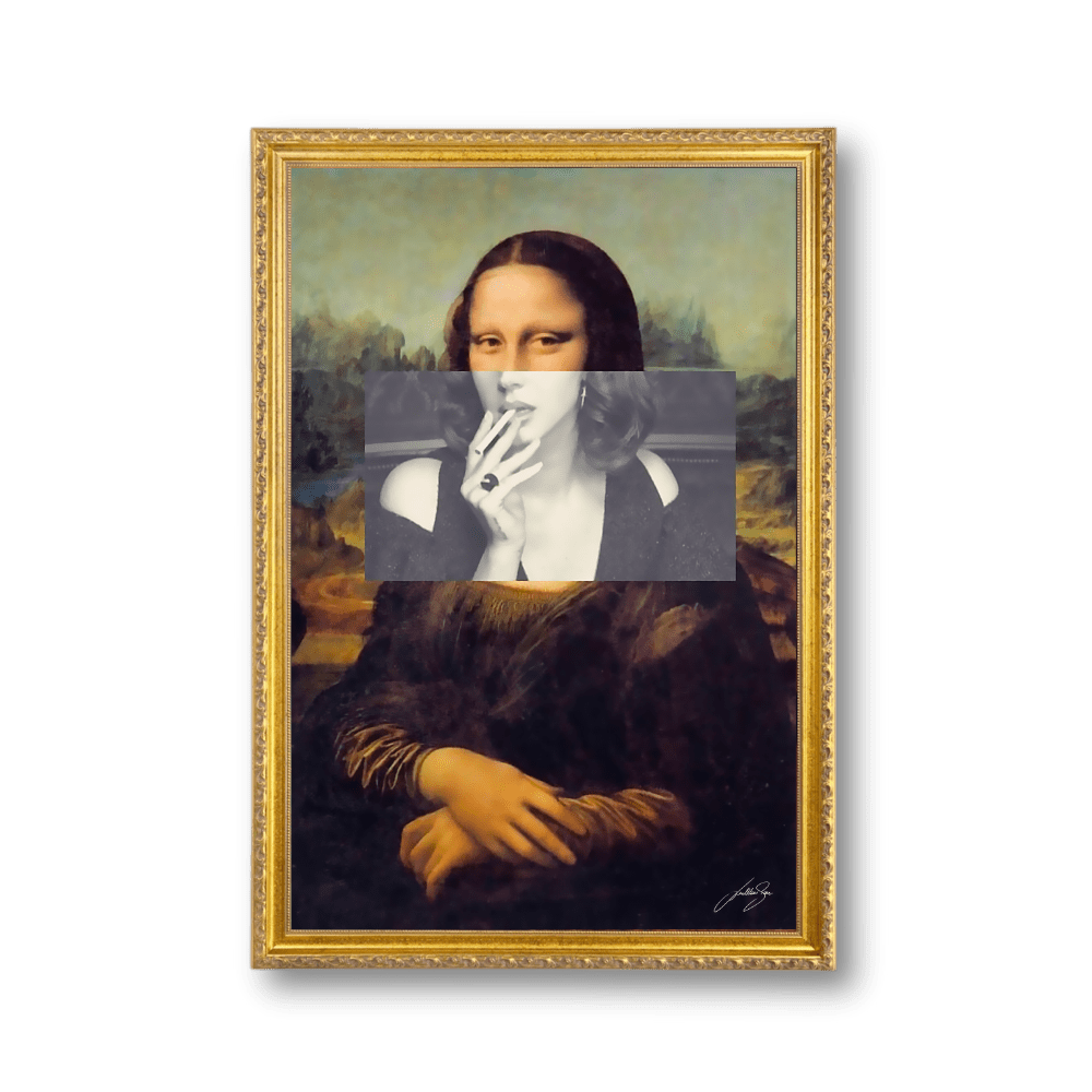 Gioconda Smoking | Poster Edition - LEDMansion | Led Wall Art