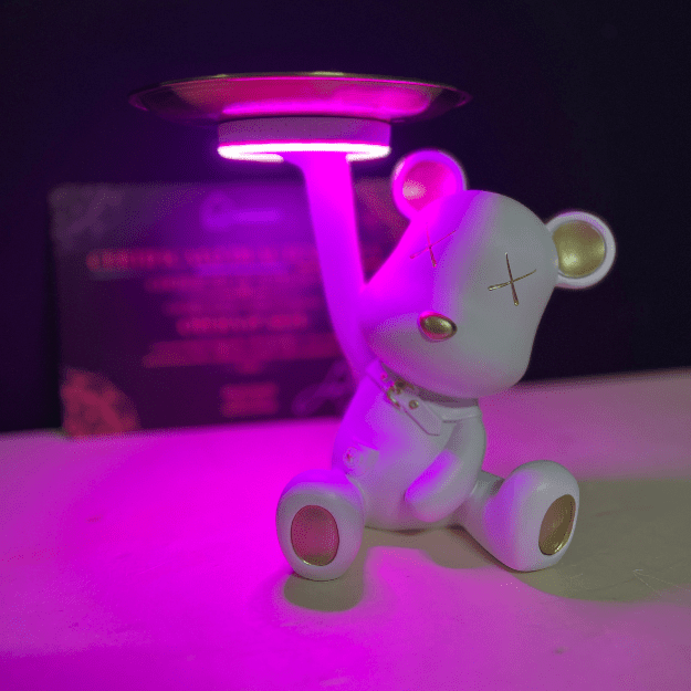 Glowy Teddy Bear White | Led Home Decor Art - LEDMansion | Led Wall Art