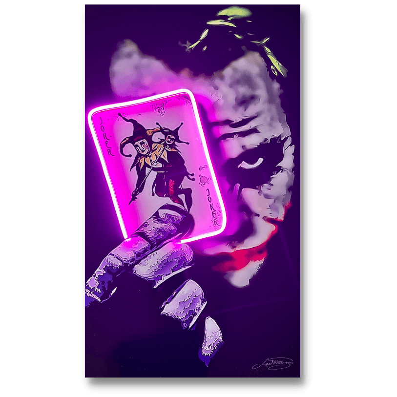 Heath Ledger Joker Poster | Neon Lights Joker Card | LED Mansion