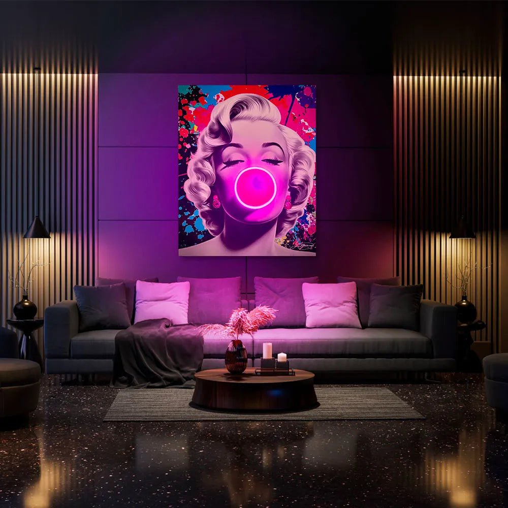 Marilyn Bubble Pop | Led Wall Art - LEDMansion | Led Wall Art