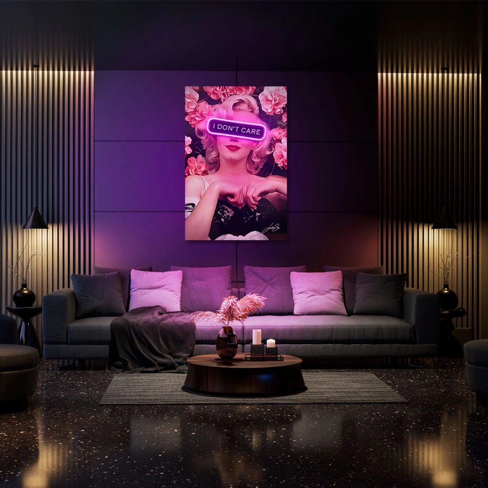 Marilyn i don't care | Led Wall Art - LEDMansion | Led Wall Art