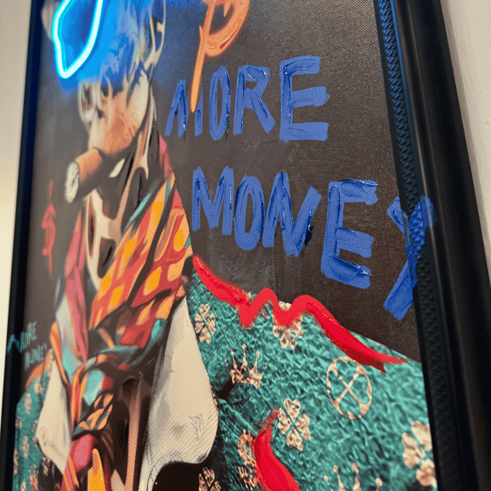 Real painted - More Money Giraffe | Led Wall Art