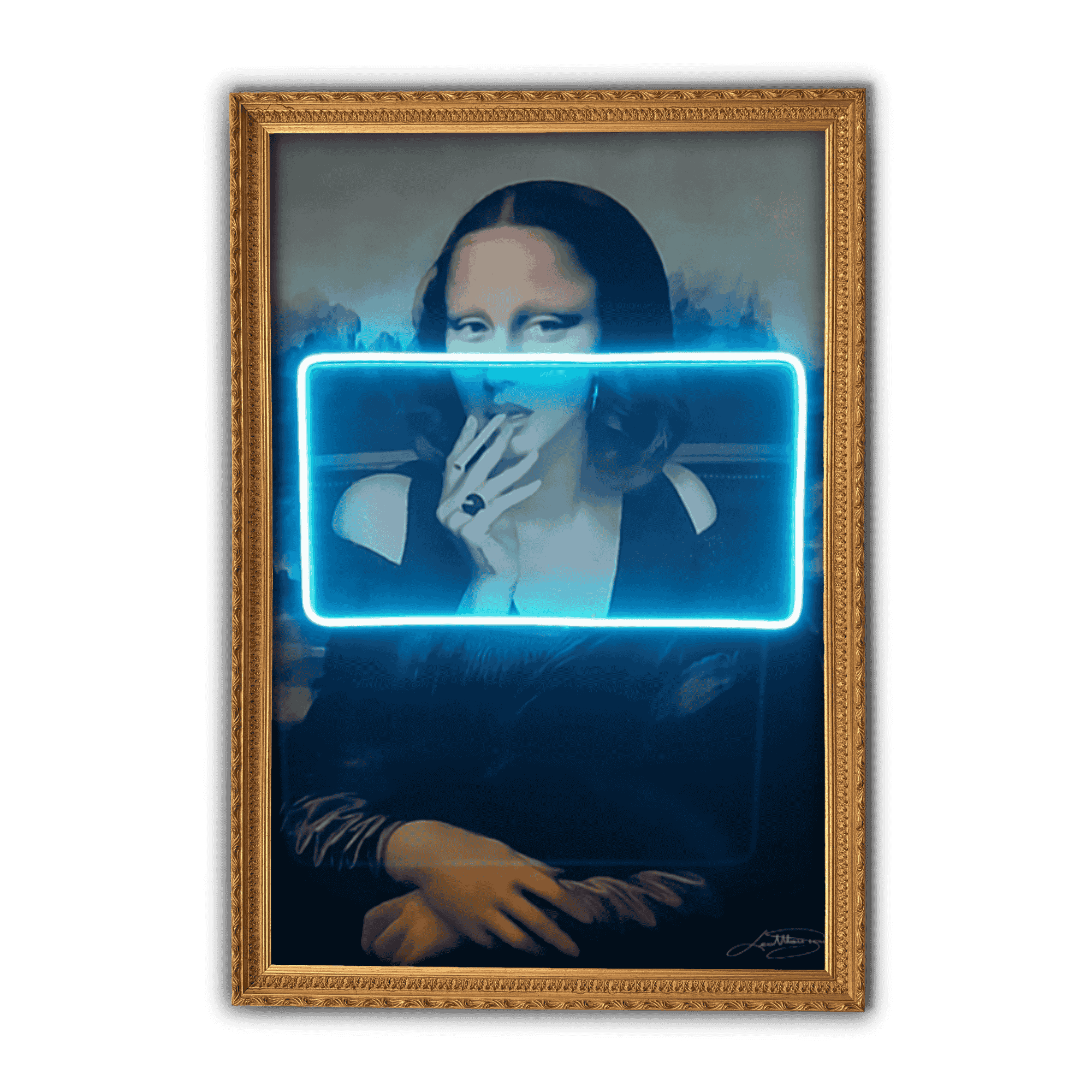 Gioconda Smoking | Led Wall Art