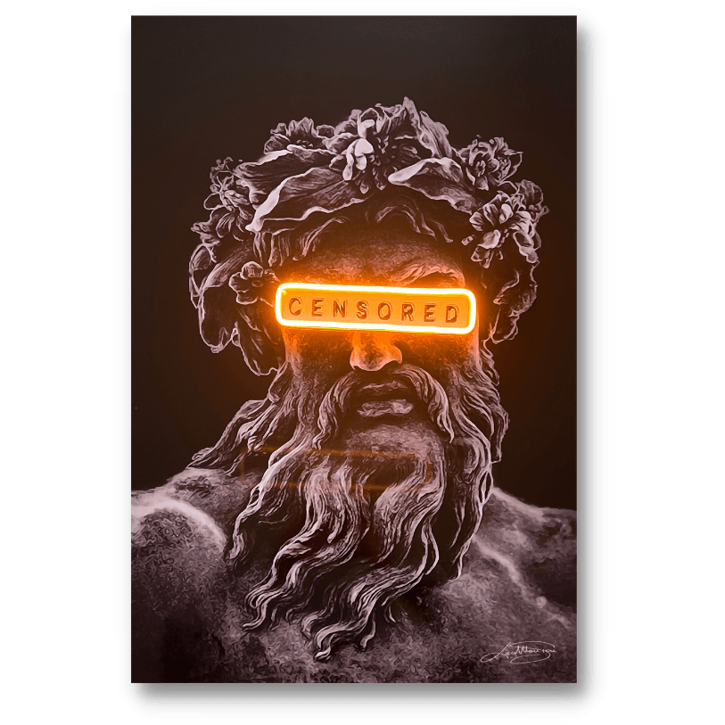 Zeus Censored | Led Wall Art - LEDMansion | Led Wall Art