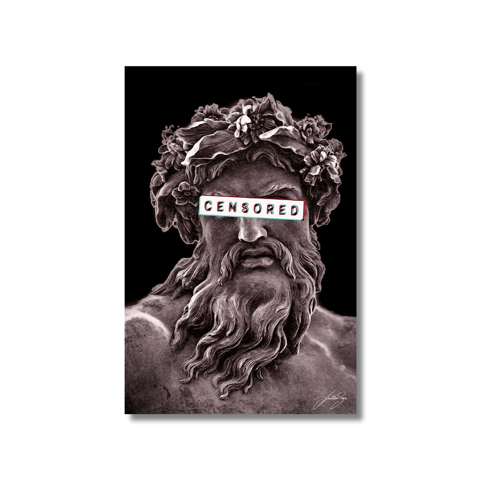 Zeus Censored | Poster Edition - LEDMansion | Led Wall Art