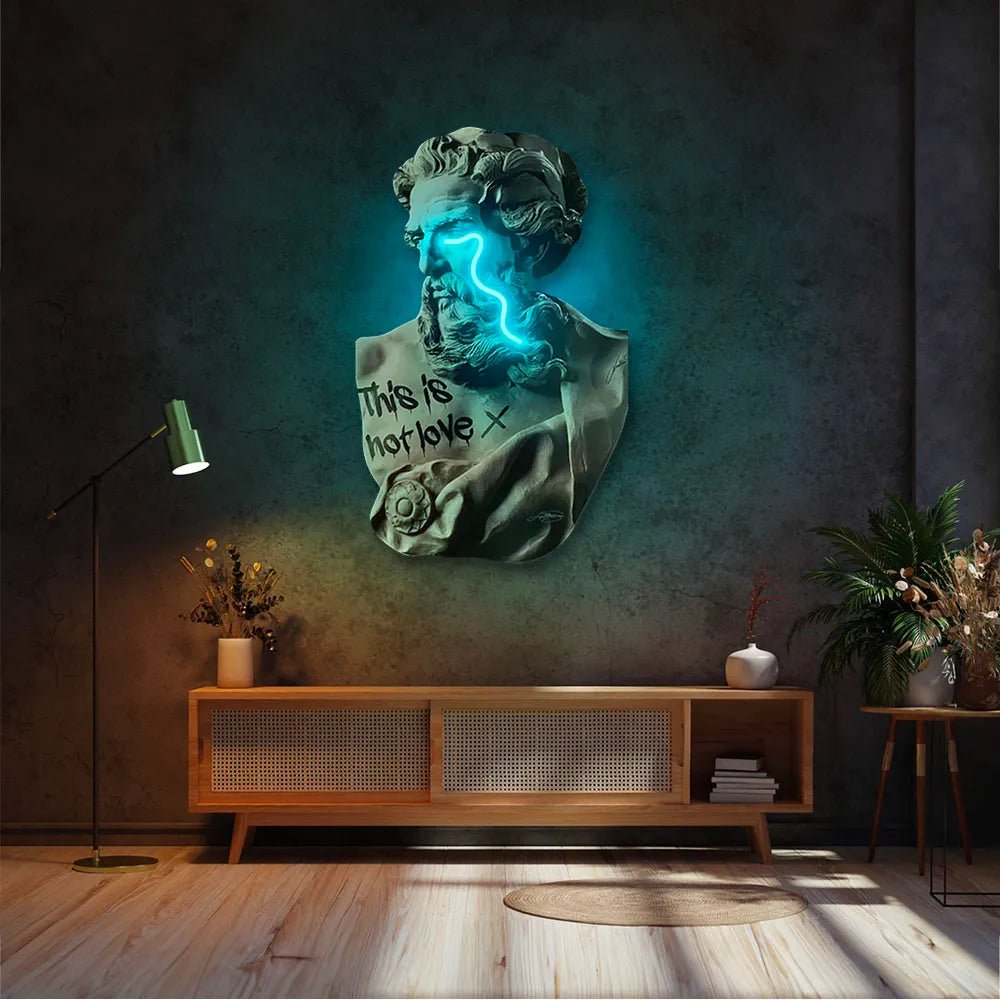 Zeus Crying V.1 | Led Wall Art - LEDMansion | Led Wall Art