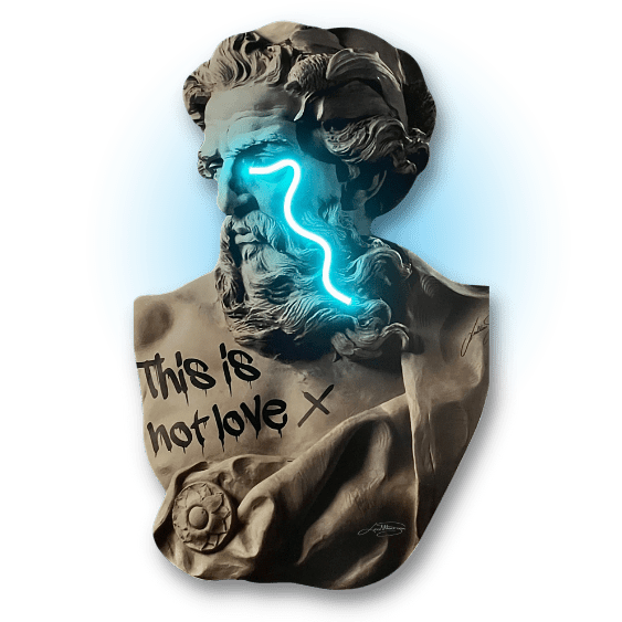 Zeus Crying V.1 | Led Wall Art - LEDMansion | Led Wall Art